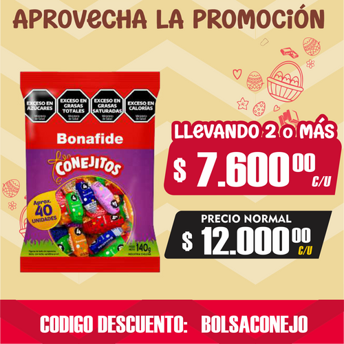 BOLSA DE CONEJO x 140 GR